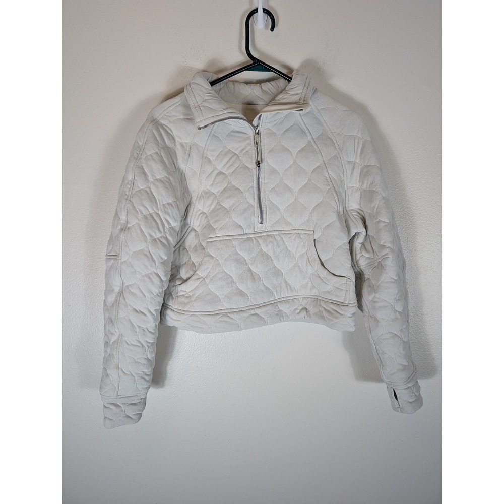 lululemon athletica Quilted Half-Zip Pullover Hoodie in Off-White